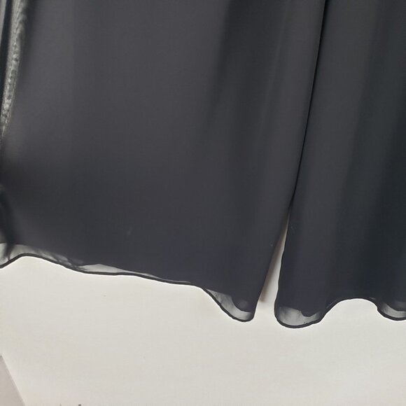 Patricia Moss Palazzo Pants Black Chiffon Pull On Wide Leg Evening Womens Size 6 - Picture 3 of 10